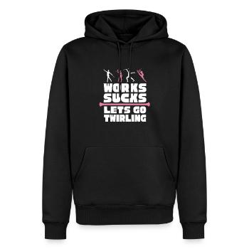 Bâton tournant de tige virevoltant - Sweat à capuche Premium bio Homme - noir - Devant - Nico (187cm)