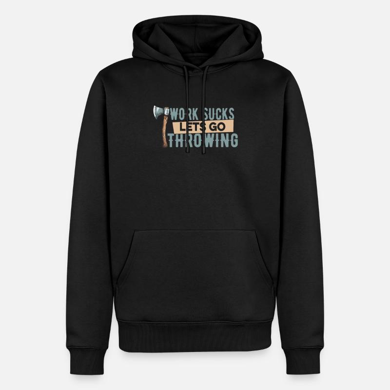 Axtwerfen Axtwerfer - Männer Premium Bio Hoodie - Schwarz