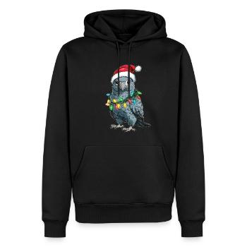 Mignon Perroquet gris africain africain fille de Noël - Sweat à capuche Premium bio Homme - noir - Devant - Nico (187cm)