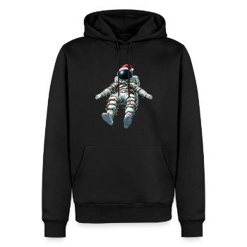 Schwebender Astronaut Weihnachtsmütze Xmas - Männer Premium Bio Hoodie - Schwarz - Vorne - Nico (187cm)