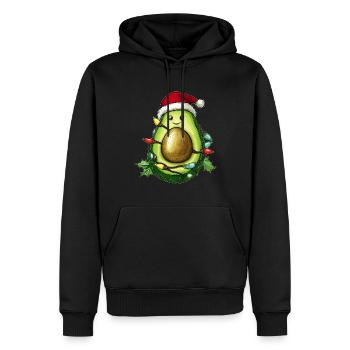 Niedliche Kawaii Avocado Guacamole Weihnachtsmütze - Männer Premium Bio Hoodie - Schwarz - Vorne - Nico (187cm)