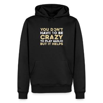 Banjo - Männer Premium Bio Hoodie - Schwarz - Vorne - Nico (187cm)