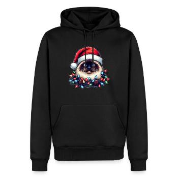 Birmakatze Weihnachtsmütze Xmas - Männer Premium Bio Hoodie - Schwarz - Vorne - Nico (187cm)