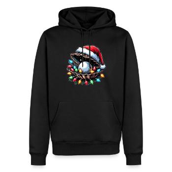 Seashell Seashell Beach Christmas Hat Xmas - Men’s Premium Organic Hoodie - black - Front - Nico (187cm)