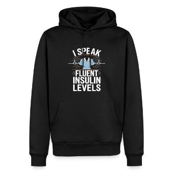 Infirmière en diabète - Sweat à capuche Premium bio Homme - noir - Devant - Nico (187cm)