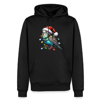 Chapeau de Noël Perruche Perruche Perroquet - Sweat à capuche Premium bio Homme - noir - Devant - Nico (187cm)
