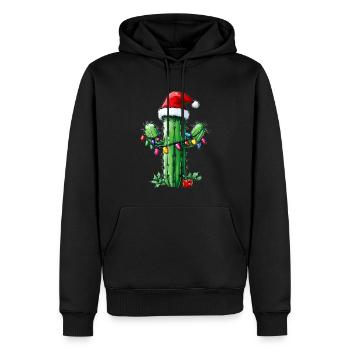Kaktus Weihnachtsmütze Xmas - Männer Premium Bio Hoodie - Schwarz - Vorne - Nico (187cm)