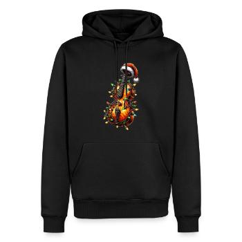 Violoncelle Instrument de musique Chapeau de Noël Noël - Sweat à capuche Premium bio Homme - noir - Devant - Nico (187cm)