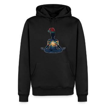 Guérison des chakras Guérisseur Reiki Maître chapeau de Père Noël - Sweat à capuche Premium bio Homme - noir - Devant - Nico (187cm)