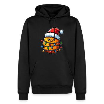 Cute Kawaii Chicken Nugget Nug Santa Hat - Men’s Premium Organic Hoodie - black - Front - Nico (187cm)