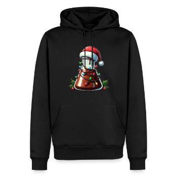 Producteur de chocolat Chapeau de Noël - Sweat à capuche Premium bio Homme - noir - Devant - Nico (187cm)