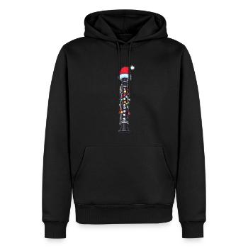 Klarinette Instrument Weihnachten Hut Xmas - Männer Premium Bio Hoodie - Schwarz - Vorne - Nico (187cm)