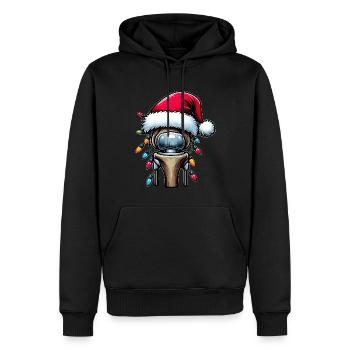 Knee Joint Replacement Bionic Surgery Christmas Fever - Men’s Premium Organic Hoodie - black - Front - Nico (187cm)
