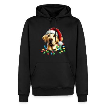 Labrador Retriever Chien Père Noël Noël - Sweat à capuche Premium bio Homme - noir - Devant - Nico (187cm)