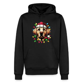 Labrador Retriever Chien Père Noël Noël - Sweat à capuche Premium bio Homme - noir - Devant - Nico (187cm)