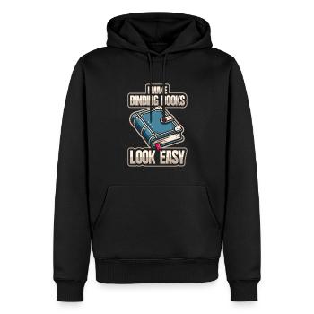Buchbinder - Männer Premium Bio Hoodie - Schwarz - Vorne - Nico (187cm)