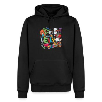 Équipe principale - Sweat à capuche Premium bio Homme - noir - Devant - Nico (187cm)