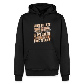 Harmonica - Men’s Premium Organic Hoodie - black - Front - Nico (187cm)