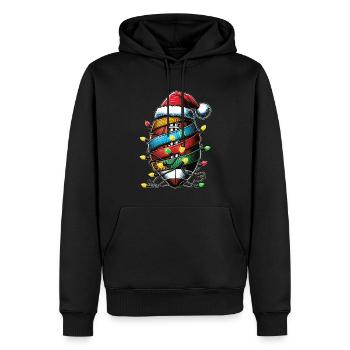 Flag Football Coach Team Weihnachtsmütze Xmas - Männer Premium Bio Hoodie - Schwarz - Vorne - Nico (187cm)