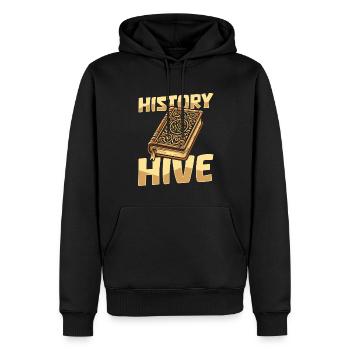 Équipe d’historiens - Sweat à capuche Premium bio Homme - noir - Devant - Nico (187cm)