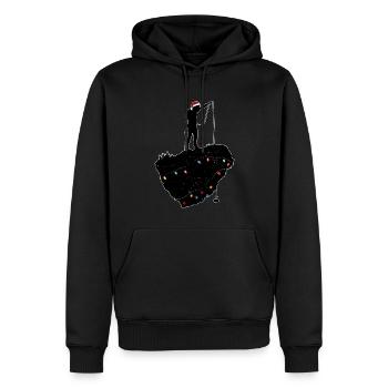 Aimant de pêche Pêcheur Pêcheur Chapeau de Noël Noël - Sweat à capuche Premium bio Homme - noir - Devant - Nico (187cm)