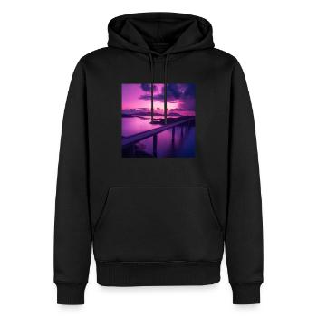 Japan - Männer Premium Bio Hoodie - Schwarz - Vorne - Nico (187cm)