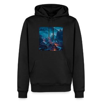 Japan - Männer Premium Bio Hoodie - Schwarz - Vorne - Nico (187cm)