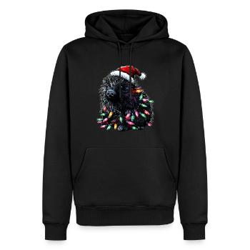 Stachelschwein Demokraten Weihnachtsmütze Xmas - Männer Premium Bio Hoodie - Schwarz - Vorne - Nico (187cm)
