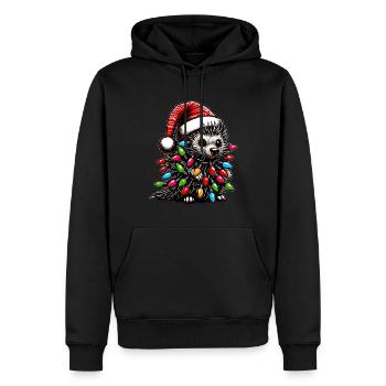 Stachelschwein Demokraten Weihnachtsmütze Xmas - Männer Premium Bio Hoodie - Schwarz - Vorne - Nico (187cm)