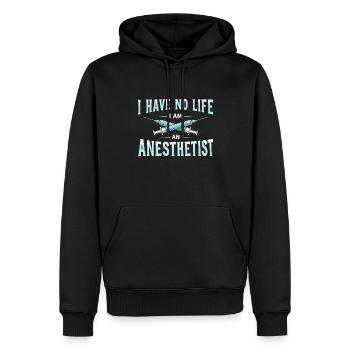 anesthésiste - Sweat à capuche Premium bio Homme - noir - Devant - Nico (187cm)