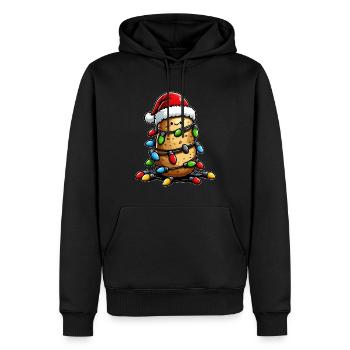 Niedliche Kawaii Kartoffel Weihnachtsmütze Xmas - Männer Premium Bio Hoodie - Schwarz - Vorne - Nico (187cm)