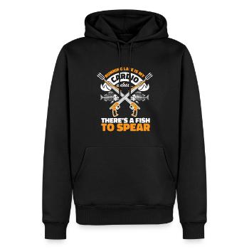Chasse sous-marine Pêche - Sweat à capuche Premium bio Homme - noir - Devant - Nico (187cm)