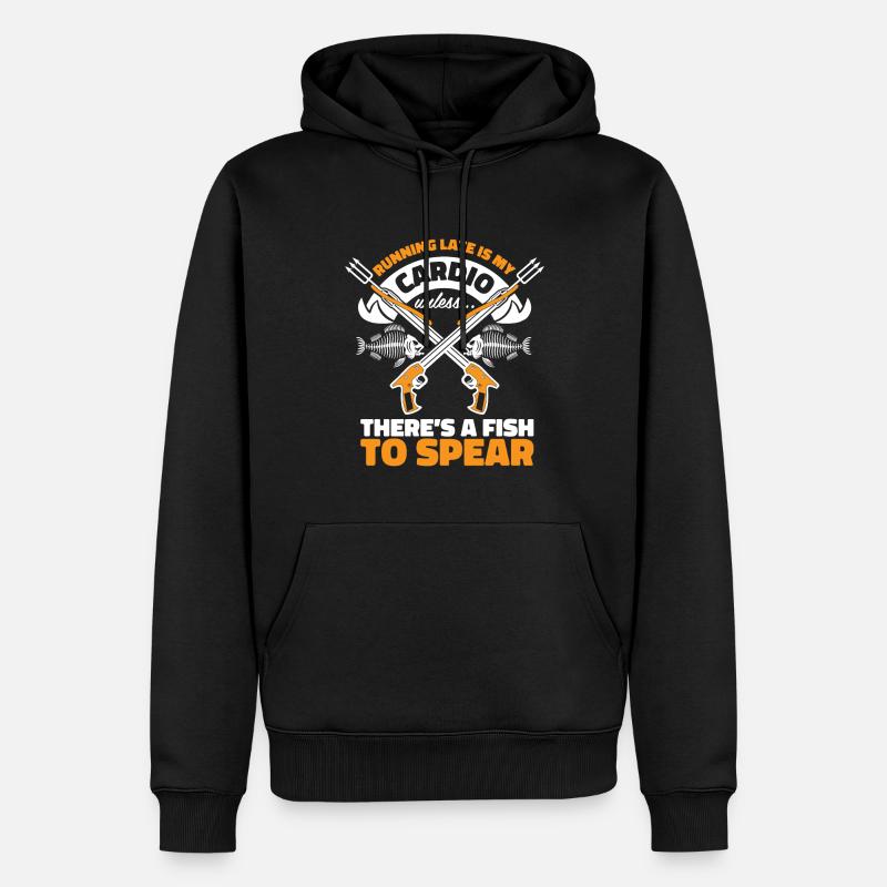 Chasse sous-marine Pêche - Sweat à capuche Premium bio Homme - noir