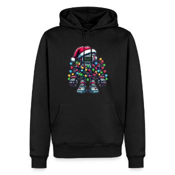Roboter Robotertechnik Weihnachtsmütze Xmas - Männer Premium Bio Hoodie - Schwarz - Vorne - Nico (187cm)
