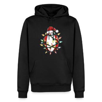 Rugby Ballspieler Team Weihnachtsmütze Xmas - Männer Premium Bio Hoodie - Schwarz - Vorne - Nico (187cm)