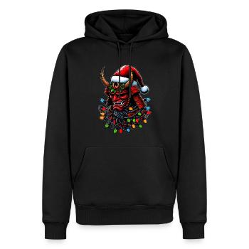 Samurai Krieger Japanische Weihnachtsmütze Xmas - Männer Premium Bio Hoodie - Schwarz - Vorne - Nico (187cm)
