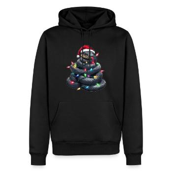 Chapeau de Noël Black Snake Noël - Sweat à capuche Premium bio Homme - noir - Devant - Nico (187cm)