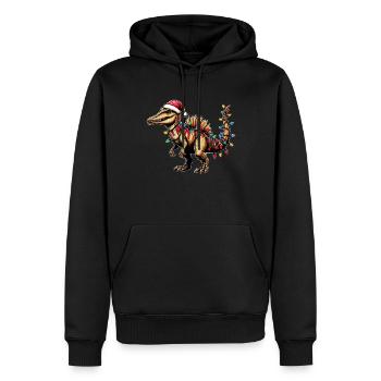 Spinosaurus Dinosaurier Weihnachtsmütze Xmas - Männer Premium Bio Hoodie - Schwarz - Vorne - Nico (187cm)