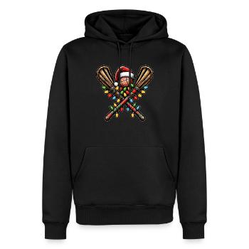 Stickball Père Noël Chapeau Noël - Sweat à capuche Premium bio Homme - noir - Devant - Nico (187cm)