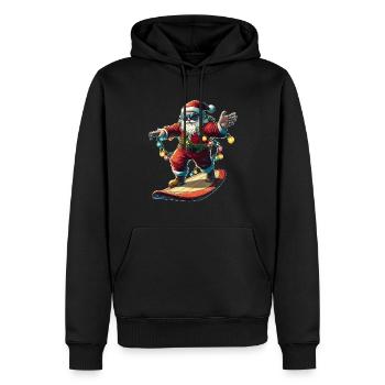 Weihnachtsmann Surfen Surfer Weihnachtsmütze Xmas - Männer Premium Bio Hoodie - Schwarz - Vorne - Nico (187cm)