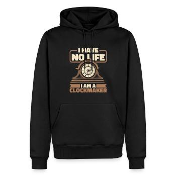 Horloger - Sweat à capuche Premium bio Homme - noir - Devant - Nico (187cm)