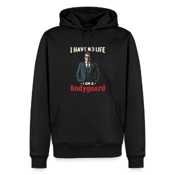 Garde du corps - Sweat à capuche Premium bio Homme - noir - Devant - Nico (187cm)