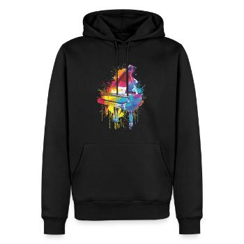 Piano - Men’s Premium Organic Hoodie - black - Front - Nico (187cm)