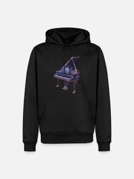 Klavier - Männer Premium Bio Hoodie - Schwarz