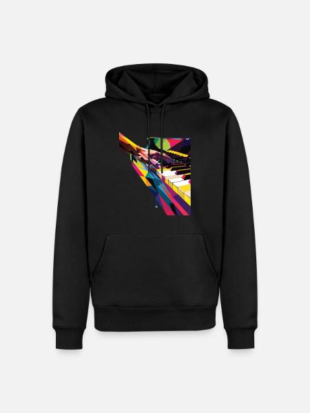 Piano - Men’s Premium Organic Hoodie - black