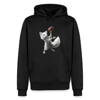 Polarfuchs Fußball - Männer Premium Bio Hoodie - Schwarz - Vorne - Nico (187cm)