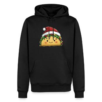 Tacos Mexicaine Nourriture Père Noël - Sweat à capuche Premium bio Homme - noir - Devant - Nico (187cm)