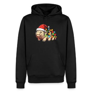 Chapeau de Noël de microbiologie de l’ours d’eau tardigrade - Sweat à capuche Premium bio Homme - noir - Devant - Nico (187cm)