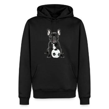 Bouledogue français - Sweat à capuche Premium bio Homme - noir - Devant - Nico (187cm)