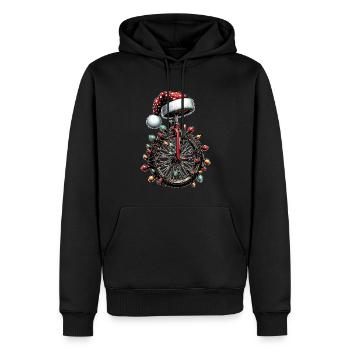 Monocycle Monocycle Chapeau de Noël - Sweat à capuche Premium bio Homme - noir - Devant - Nico (187cm)